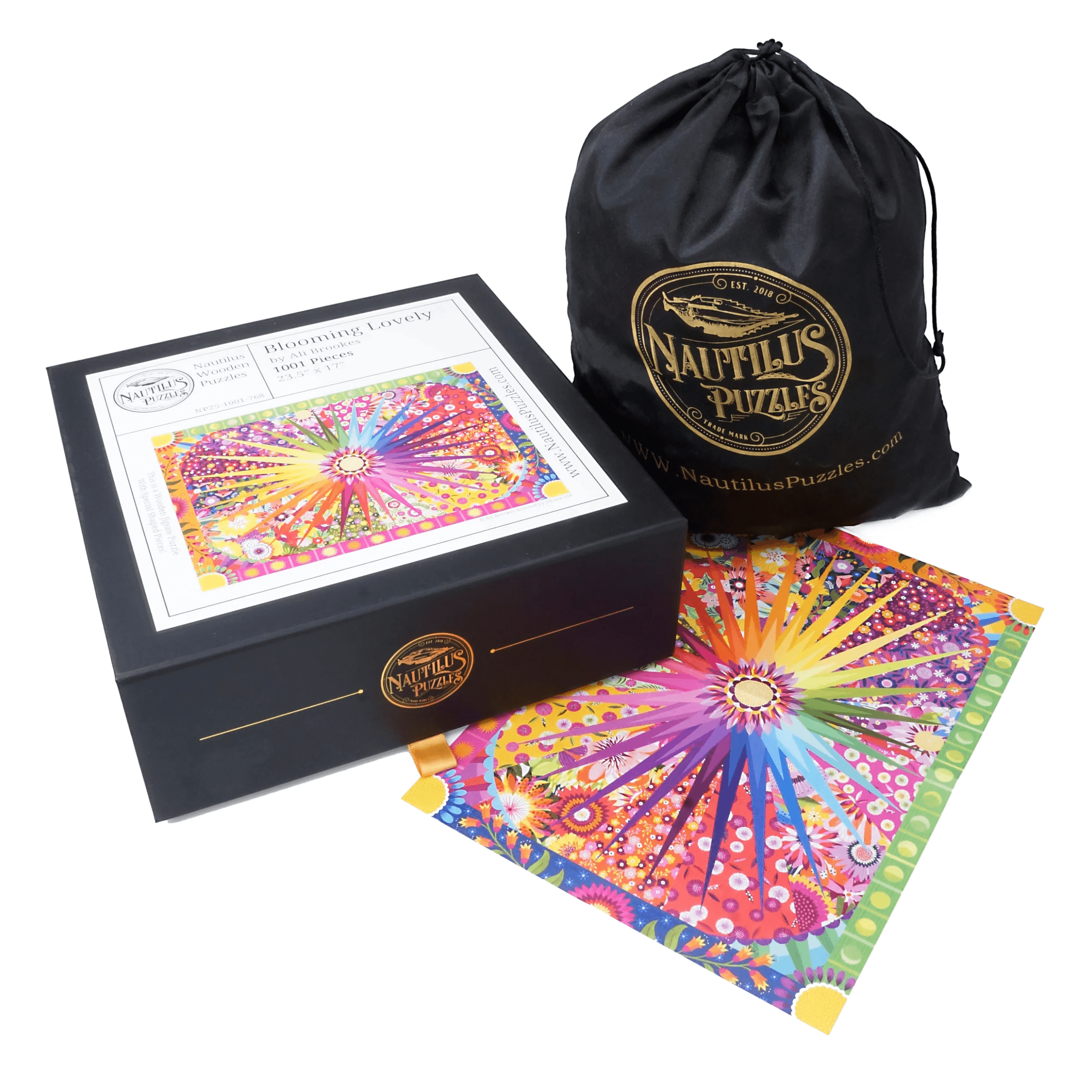 Nautilus Puzzles wooden jigsaw puzzle Blooming Lovely by Ali Brookes
