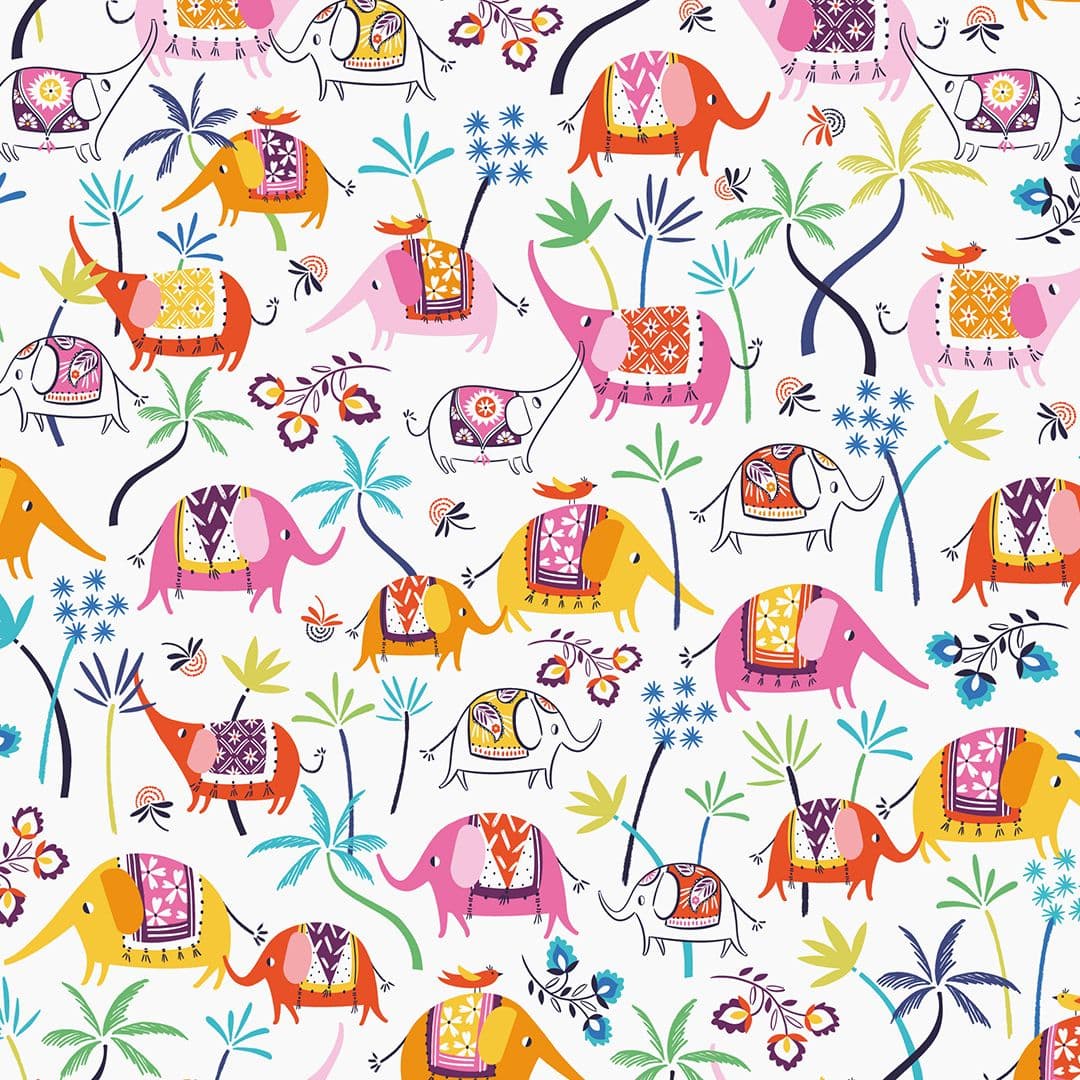 Illustration of brk0172 silk roads elephants trees web