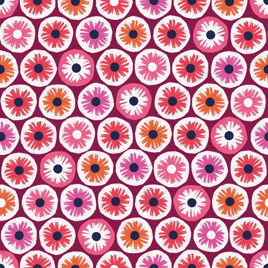 Illustration of brk0224 b penny flowers red multi web