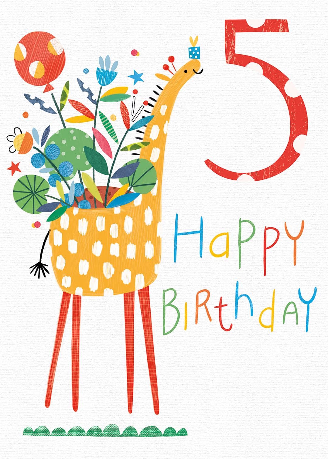 Illustration of brk0164 5 giraffe birthday web