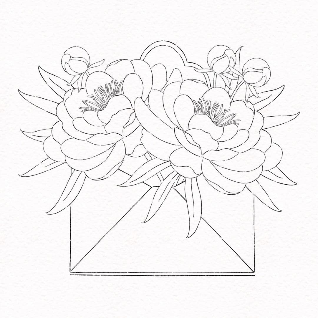 Illustration of brk flower envelope web