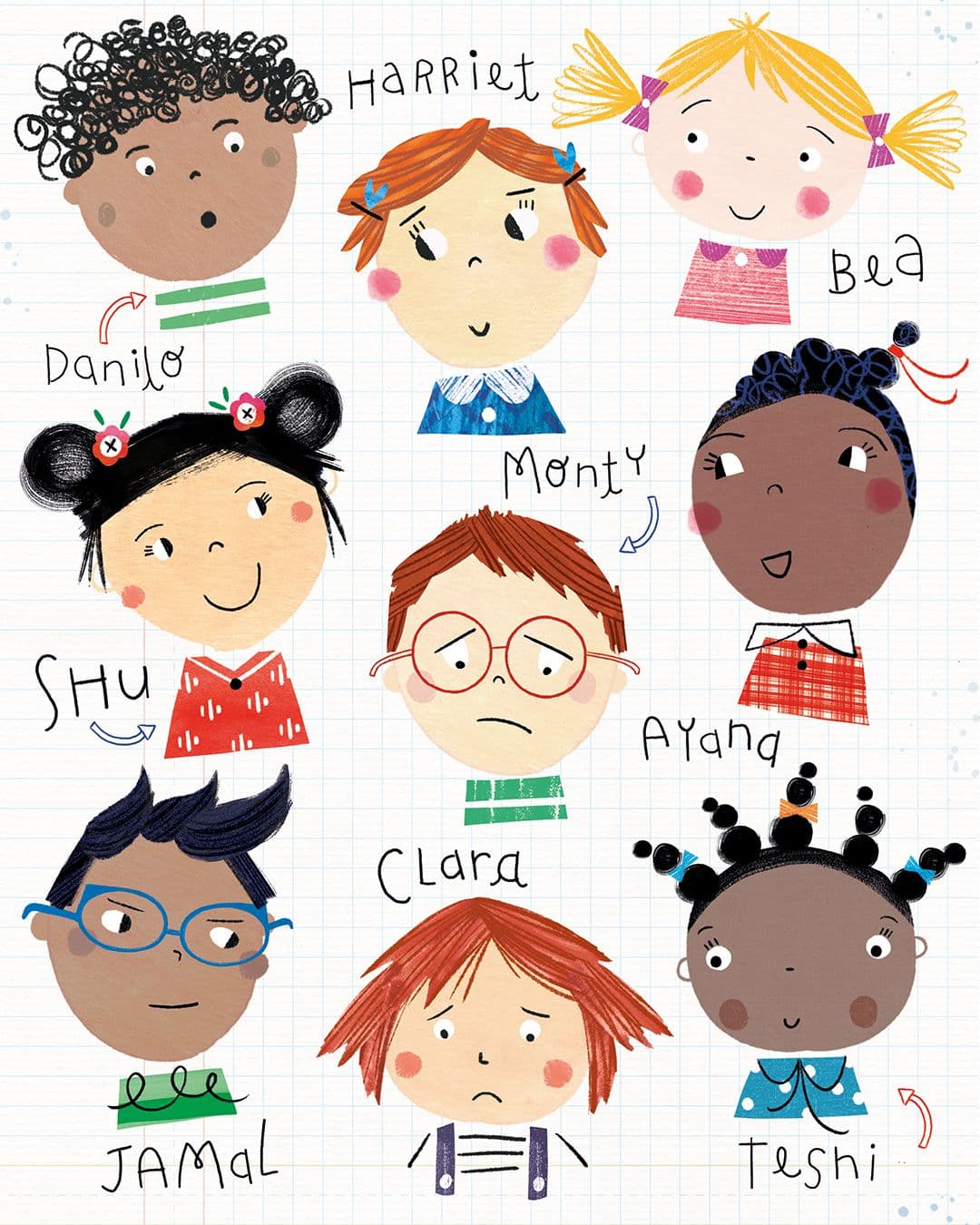 Illustration of brk0159 children faces web