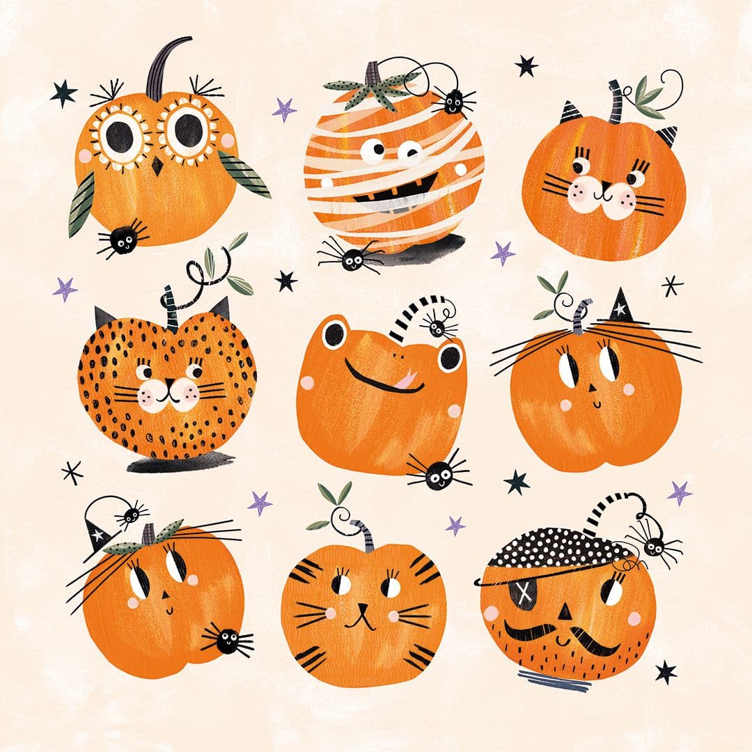 Illustration of pumpkin parade web