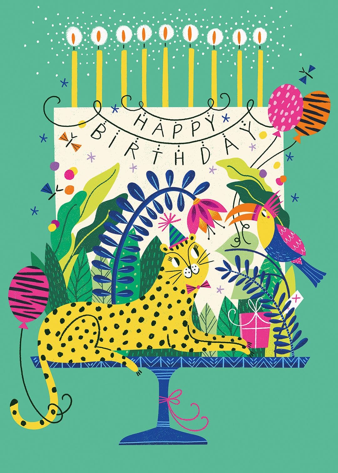 Illustration of alibrookes big cat happy birthday web