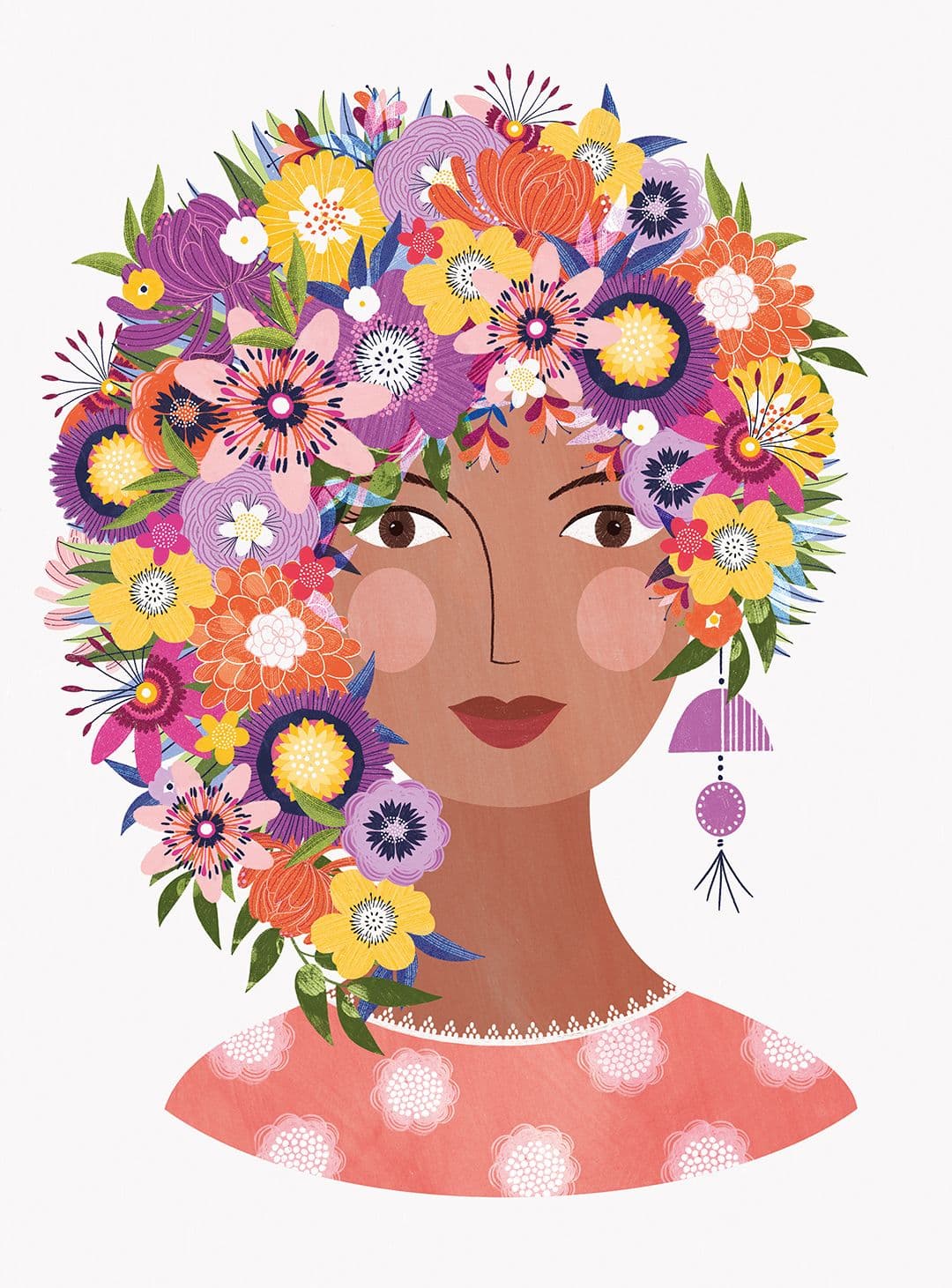 Illustration of brk0314 blooming lovely lady web